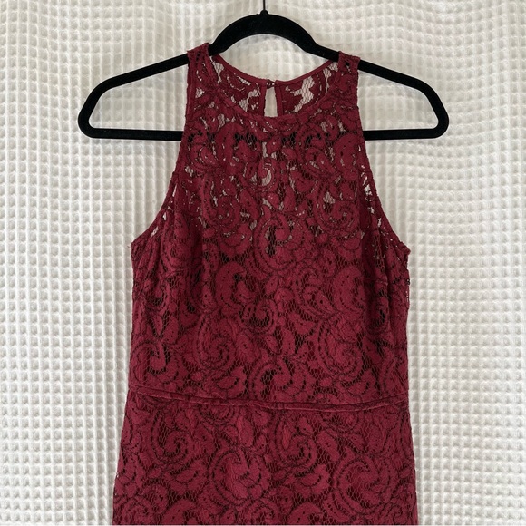 J. Crew Pamela Maxi Dress in Leavers Lace Dark Wine - Picture 4 of 12